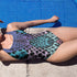 Snakeskin One-Piece Swimsuit in Blueberry